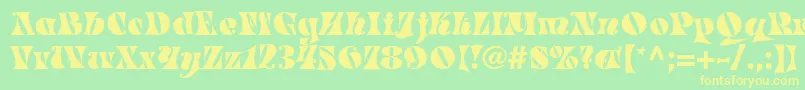 MasqueradeMedium Font – Yellow Fonts on Green Background