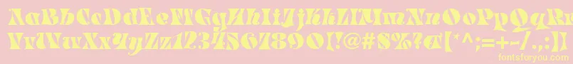 MasqueradeMedium Font – Yellow Fonts on Pink Background