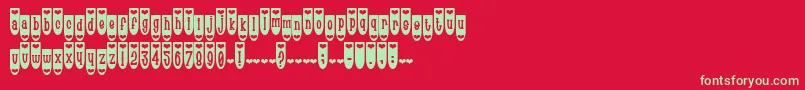 Pophe Font – Green Fonts on Red Background