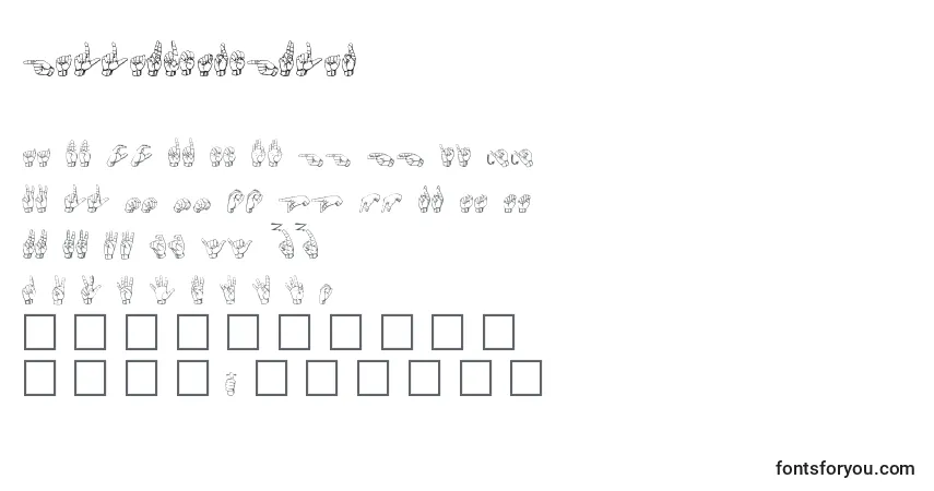 Шрифт Gallaudetregular – алфавит, цифры, специальные символы