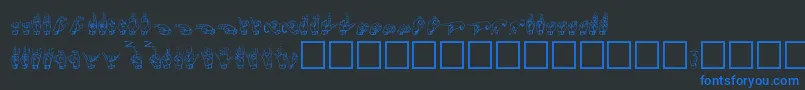 Gallaudetregular Font – Blue Fonts on Black Background