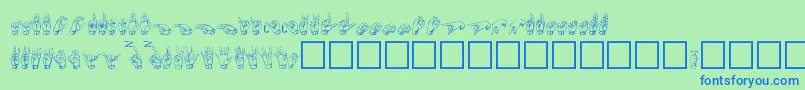 Gallaudetregular-Schriftart – Blaue Schriften auf grünem Hintergrund