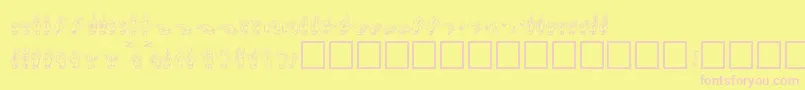 フォントGallaudetregular – ピンクのフォント、黄色の背景