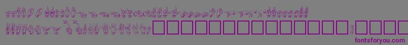 フォントGallaudetregular – 紫色のフォント、灰色の背景