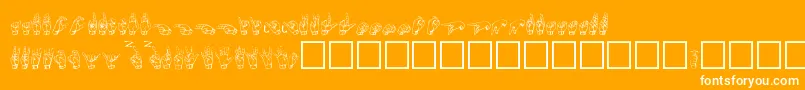 Gallaudetregular-Schriftart – Weiße Schriften auf orangefarbenem Hintergrund