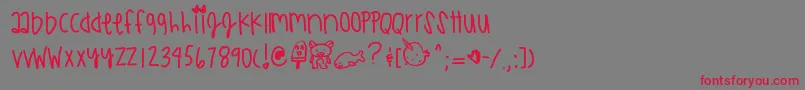 フォントWhoababy – 赤い文字の灰色の背景