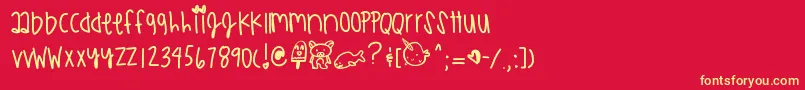 Whoababy Font – Yellow Fonts on Red Background