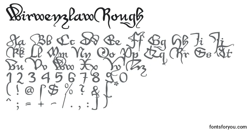 Schriftart WirwenzlawRough – Alphabet, Zahlen, spezielle Symbole