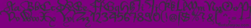 WirwenzlawRough Font – Black Fonts on Purple Background