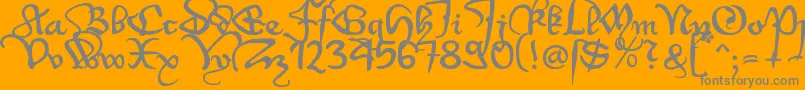 WirwenzlawRough Font – Gray Fonts on Orange Background