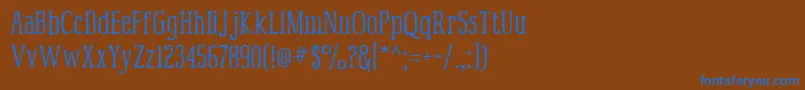 フォントMcfoodpoisoning1 – 茶色の背景に青い文字