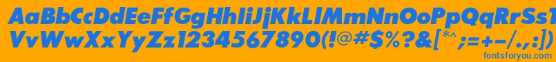 SansserifexbflfItalic Font – Blue Fonts on Orange Background