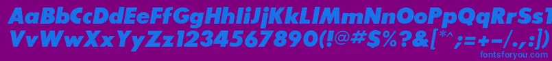 Шрифт SansserifexbflfItalic – синие шрифты на фиолетовом фоне