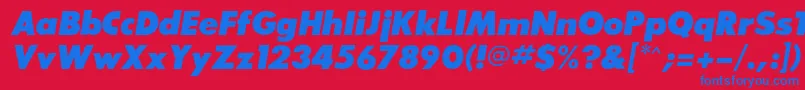 SansserifexbflfItalic Font – Blue Fonts on Red Background