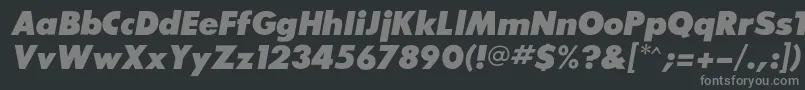 SansserifexbflfItalic-fontti – harmaat kirjasimet mustalla taustalla