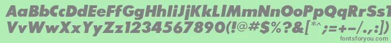 フォントSansserifexbflfItalic – 緑の背景に灰色の文字