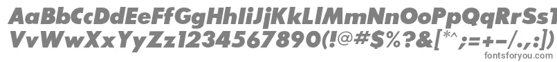 SansserifexbflfItalic-Schriftart – Graue Schriften auf weißem Hintergrund