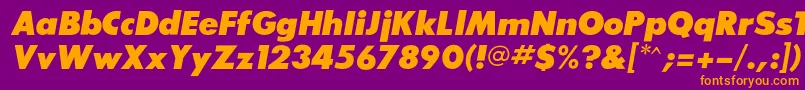 フォントSansserifexbflfItalic – 紫色の背景にオレンジのフォント