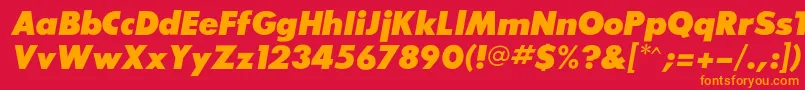 フォントSansserifexbflfItalic – 赤い背景にオレンジの文字