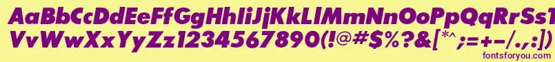 SansserifexbflfItalic Font – Purple Fonts on Yellow Background