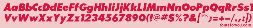 SansserifexbflfItalic Font – Red Fonts on Pink Background