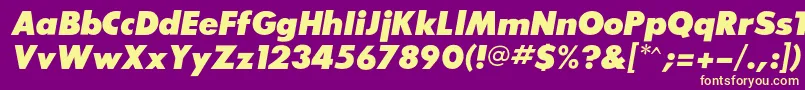 SansserifexbflfItalic Font – Yellow Fonts on Purple Background