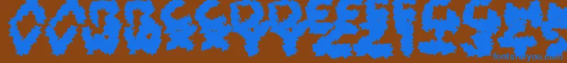 CoarseFuzz Font – Blue Fonts on Brown Background