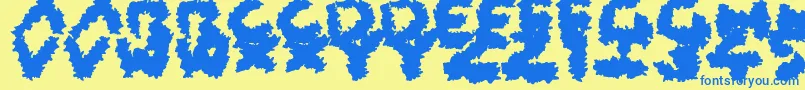 CoarseFuzz Font – Blue Fonts on Yellow Background