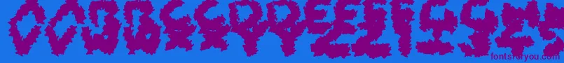 CoarseFuzz-Schriftart – Violette Schriften auf blauem Hintergrund