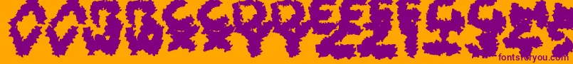 フォントCoarseFuzz – オレンジの背景に紫のフォント