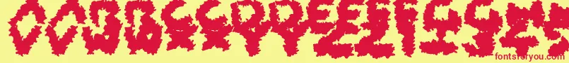 CoarseFuzz Font – Red Fonts on Yellow Background