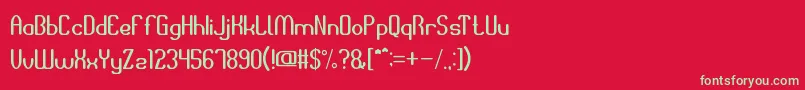 SpaceOfTime Font – Green Fonts on Red Background