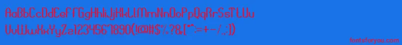 SpaceOfTime Font – Red Fonts on Blue Background