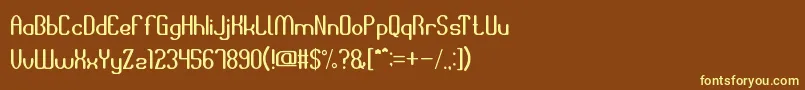 SpaceOfTime-fontti – keltaiset fontit ruskealla taustalla