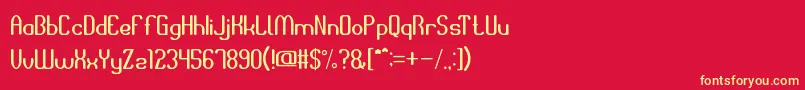 SpaceOfTime Font – Yellow Fonts on Red Background