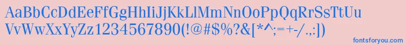 Fonte FerraraRegular – fontes azuis em um fundo rosa
