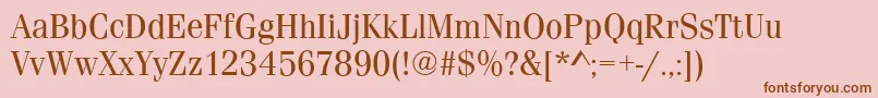 FerraraRegular-Schriftart – Braune Schriften auf rosa Hintergrund