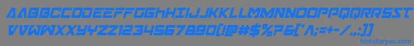 Czcionka Transamericacondital – niebieskie czcionki na szarym tle