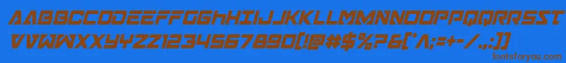 Transamericacondital Font – Brown Fonts on Blue Background