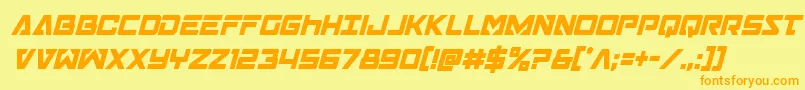 Transamericacondital Font – Orange Fonts on Yellow Background