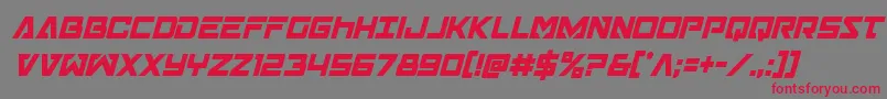 Transamericacondital-Schriftart – Rote Schriften auf grauem Hintergrund
