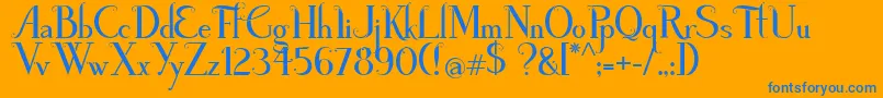 PoisonAppleRegularDemo-Schriftart – Blaue Schriften auf orangefarbenem Hintergrund