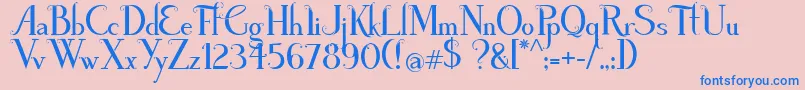 PoisonAppleRegularDemo-Schriftart – Blaue Schriften auf rosa Hintergrund