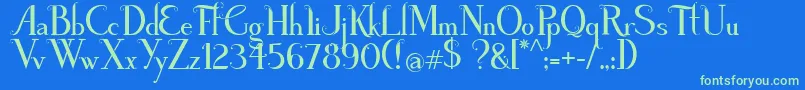 PoisonAppleRegularDemo Font – Green Fonts on Blue Background