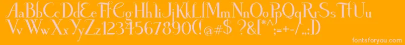 PoisonAppleRegularDemo-Schriftart – Rosa Schriften auf orangefarbenem Hintergrund