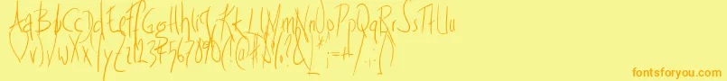 Frightnight Font – Orange Fonts on Yellow Background