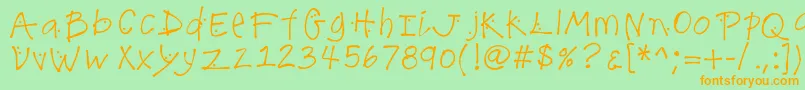 K26lilacmist Font – Orange Fonts on Green Background