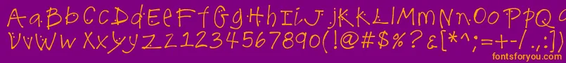 K26lilacmist Font – Orange Fonts on Purple Background