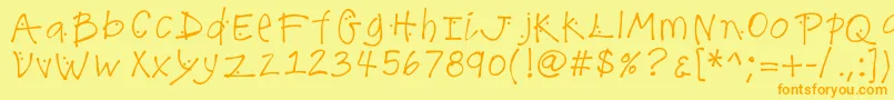 K26lilacmist Font – Orange Fonts on Yellow Background