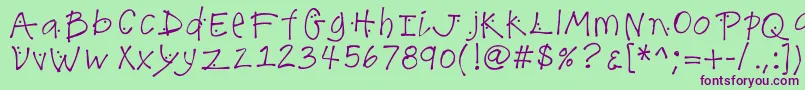 K26lilacmist Font – Purple Fonts on Green Background